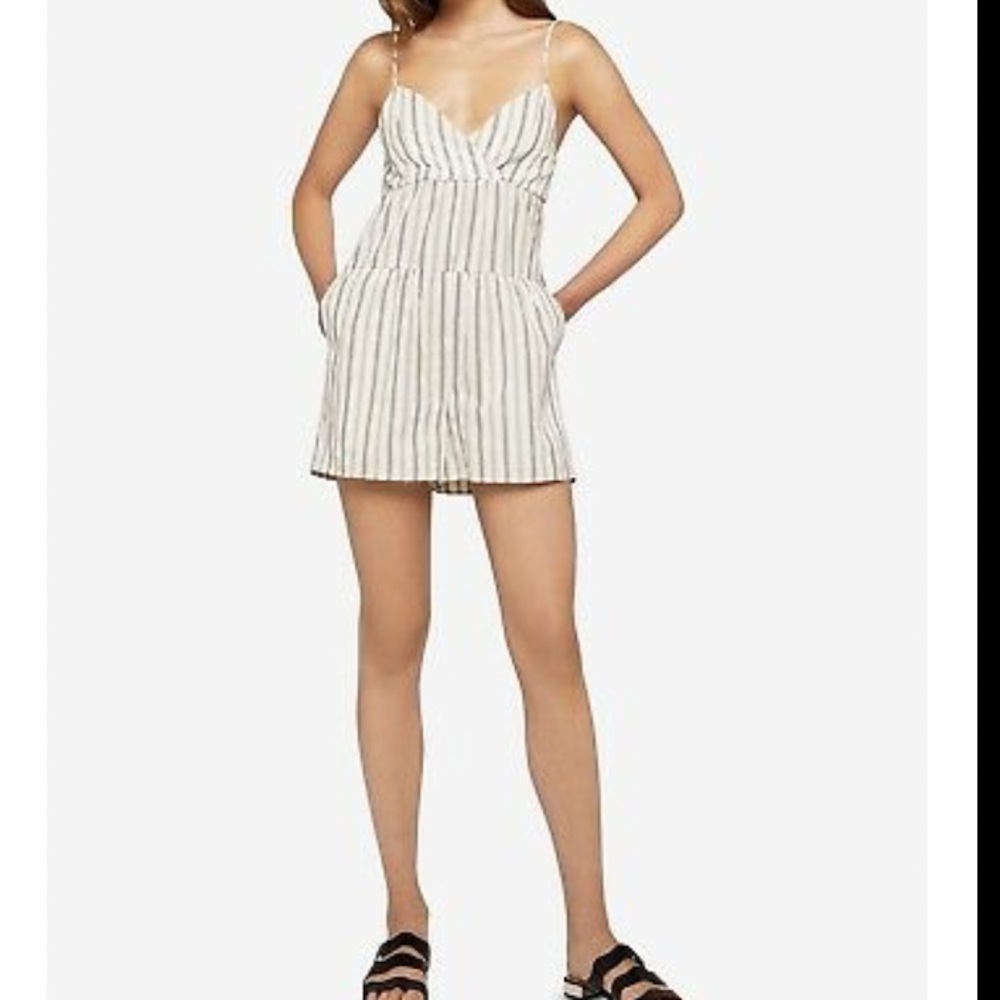 BCBGeneration Striped Romper
